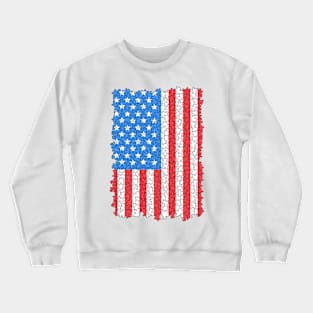 USA Flag Puzzle 4th Of July Jigsaw Pieces Puzzler Hobbyist Crewneck Sweatshirt